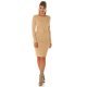 Rochie tricotata, eleganta, midi, vascoza, bej Bayan 4 - jojofashion.ro