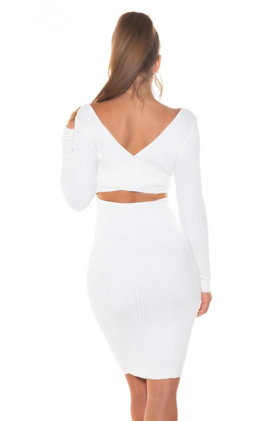 Rochie tricotata, midi, alba, mulata Samantha Rochie tricotata, midi, alba, mulata Samantha 2 - jojofashion.ro
