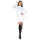 Rochie tricotata, scurta, vascoza, alba cu guler inalt Julyanna Rochie tricotata, scurta, vascoza, alba cu guler inalt Julyanna 4 - jojofashion.ro
