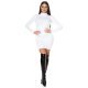 Rochie tricotata, scurta, vascoza, alba cu guler inalt Julyanna Rochie tricotata, scurta, vascoza, alba cu guler inalt Julyanna 6 - jojofashion.ro