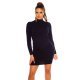 Rochie scurta bleumarin navy tricotata cu guler inalt Julyanna Rochie scurta bleumarin navy tricotata cu guler inalt Julyanna 2 - jojofashion.ro