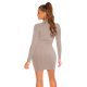 Rochie tricotata, scurta, vascoza, gri cu guler inalt Julyanna Rochie tricotata, scurta, vascoza, gri cu guler inalt Julyanna 3 - jojofashion.ro