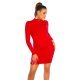 Rochie rosie mulata tricotata cu maneca lunga Julyanna 2 - jojofashion.ro