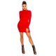 Rochie rosie mulata tricotata cu maneca lunga Julyanna 6 - jojofashion.ro