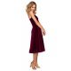 Rochie eleganta midi din catifea burgundy retro Morana  4 - jojofashion.ro