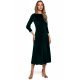 Rochie eleganta midi catifea verde clasica Simina 2 - jojofashion.ro