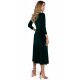 Rochie eleganta midi catifea verde clasica Simina 3 - jojofashion.ro