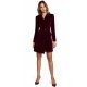 Rochie scurta din catifea burgundy tip blazer Janinne 4 - jojofashion.ro