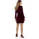Rochie scurta din catifea burgundy tip blazer Janinne 3 - jojofashion.ro