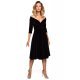 Rochie midi eleganta din catifea neagra Denisa 2 - jojofashion.ro