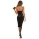 Rochie eleganta midi, din catifea, neagra, mulata, cu pene si umeri goi, Aianna 5 - jojofashion.ro