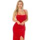 Rochie midi din catifea rosie mulata cu glitter petrecuta Sorana 5 - jojofashion.ro