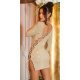 Rochie scurta mulata aurie din glitter cu maneca lunga Zarita 2 - jojofashion.ro