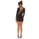 Rochie de club scurta, glitter, neagra, mulata, cu maneca lunga, Zarita 6 - jojofashion.ro