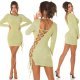 Rochie scurta verde light mulata din glitter cu maneca lunga Zarita  7 - jojofashion.ro
