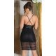 Rochie scurta neagra mulata din imitatie de piele si tul Lowen 3 - jojofashion.ro
