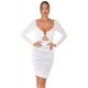Rochie midi alba mulata cu maneca lunga Endellion  2 - jojofashion.ro