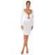 Rochie midi alba mulata cu maneca lunga Endellion  4 - jojofashion.ro