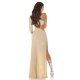 Rochie de club lunga, glitter, bej, mulata, cu maneca lunga, Ginger Rochie de club lunga, glitter, bej, mulata, cu maneca lunga, Ginger 3 - jojofashion.ro