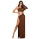 Rochie lunga mulata din glitter bronz cu maneca lunga Ginger Rochie lunga mulata din glitter bronz cu maneca lunga Ginger 6 - jojofashion.ro
