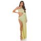 Rochie lunga mulata din glitter verde light cu maneca lunga Ginger Rochie lunga mulata din glitter verde light cu maneca lunga Ginger 7 - jojofashion.ro