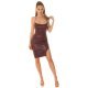 Rochie de club midi, burgundy, mulata, cu umerii goi, Pollina 4 - jojofashion.ro