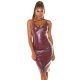 Rochie midi mulata burgundy din piele eco cu umerii goi Sieviete Rochie midi mulata burgundy din piele eco cu umerii goi Sieviete 2 - jojofashion.ro