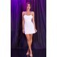 Rochie de club scurta, alba, mulata, cu bretele in X la spate, Yolanda  6 - jojofashion.ro