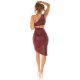 Rochie scurta burgundy mulata pe un umar Marylinne 6 - jojofashion.ro