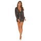 Rochie scurta neagra mulata cu glitter cu maneca lunga Yeslin 4 - jojofashion.ro