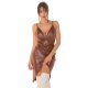 Rochie de club scurta, din piele eco, maro, mulata, tip corset, asimetrica, Edythe  2 - jojofashion.ro