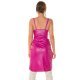 Rochie de club scurta, din piele eco, roz fucsia, mulata, tip corset, asimetrica, Edythe  3 - jojofashion.ro