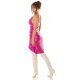 Rochie de club scurta, din piele eco, roz fucsia, mulata, tip corset, asimetrica, Edythe  5 - jojofashion.ro