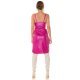 Rochie de club scurta, din piele eco, roz fucsia, mulata, tip corset, asimetrica, Edythe  6 - jojofashion.ro