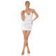Rochie scurta alba din satin mulata Paulina 4 - jojofashion.ro