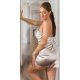 Rochie de club scurta, din satin bej, mulata, cu spatele gol, Paulina 3 - jojofashion.ro