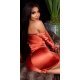 Rochie scurta din satin bronz mulata cu umerii goi Oksana Rochie scurta din satin bronz mulata cu umerii goi Oksana 3 - jojofashion.ro