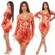 Rochie scurta din satin bronz mulata cu umerii goi Oksana Rochie scurta din satin bronz mulata cu umerii goi Oksana 7 - jojofashion.ro