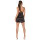 Rochie de club scurta, din satin, neagra, mulata, cu spatele gol, Paulina 6 - jojofashion.ro