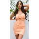 Rochie de club scurta mulata corai Kailan Rochie de club scurta mulata corai Kailan 2 - jojofashion.ro