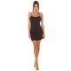 Rochie scurta neagra mulata cu bretele in X la spate Yolanda  8 - jojofashion.ro