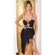 Rochie scurta neagra mulata incretita cu decupaje asimetrica Maia Rochie scurta neagra mulata incretita cu decupaje asimetrica Maia 2 - jojofashion.ro