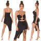 Rochie scurta neagra mulata incretita cu decupaje asimetrica Maia Rochie scurta neagra mulata incretita cu decupaje asimetrica Maia 7 - jojofashion.ro