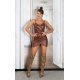 Rochie de club scurta, piele eco maro, mulata, petrecuta, Medeea  4 - jojofashion.ro