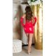 Rochie de club scurta, piele eco rosie, mulata, cu manusi, Lauren Rochie de club scurta, piele eco rosie, mulata, cu manusi, Lauren 5 - jojofashion.ro