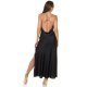 Rochie de club tip furou lunga satin negru India 2 - jojofashion.ro