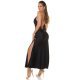 Rochie de club tip furou lunga satin negru India 3 - jojofashion.ro