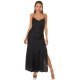 Rochie de club tip furou lunga satin negru India 4 - jojofashion.ro