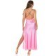 Rochie de club tip furou lunga satin roz pal India 2 - jojofashion.ro