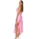 Rochie de club tip furou lunga satin roz pal India 3 - jojofashion.ro